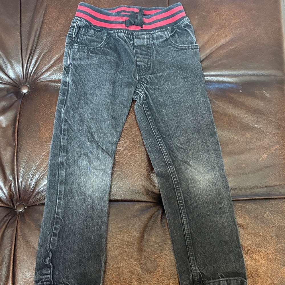 Gymboree Black Jeans with Red Accents 5T